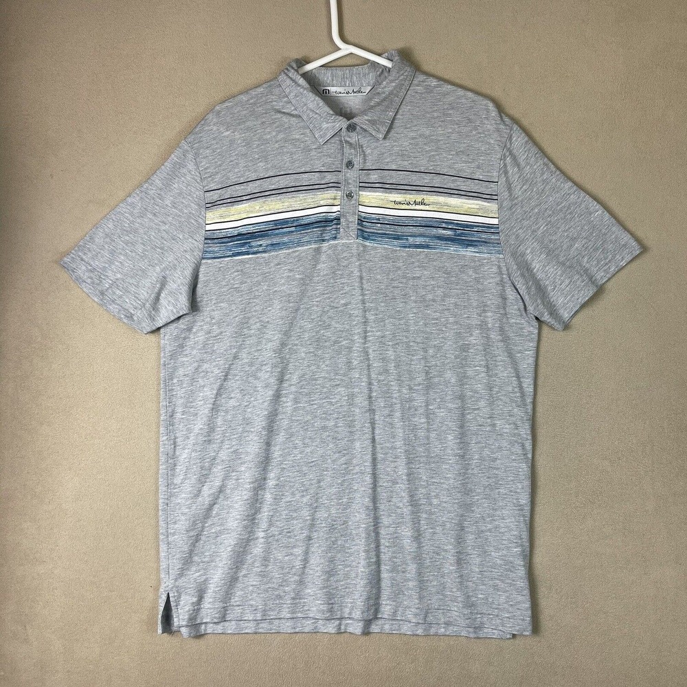 Travis Mathew Polo Shirt Adult Men Extra Large Gray Golfing Logo Preppy‎ Adult